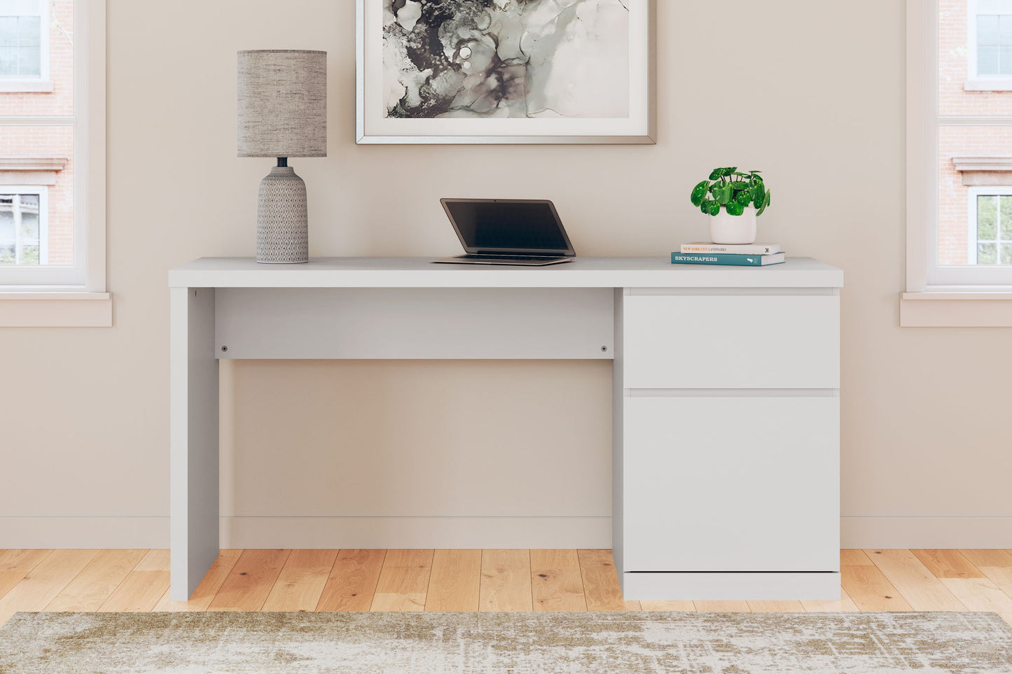 Onita - White - Home Office Desk - Hornell Furniture Outlet