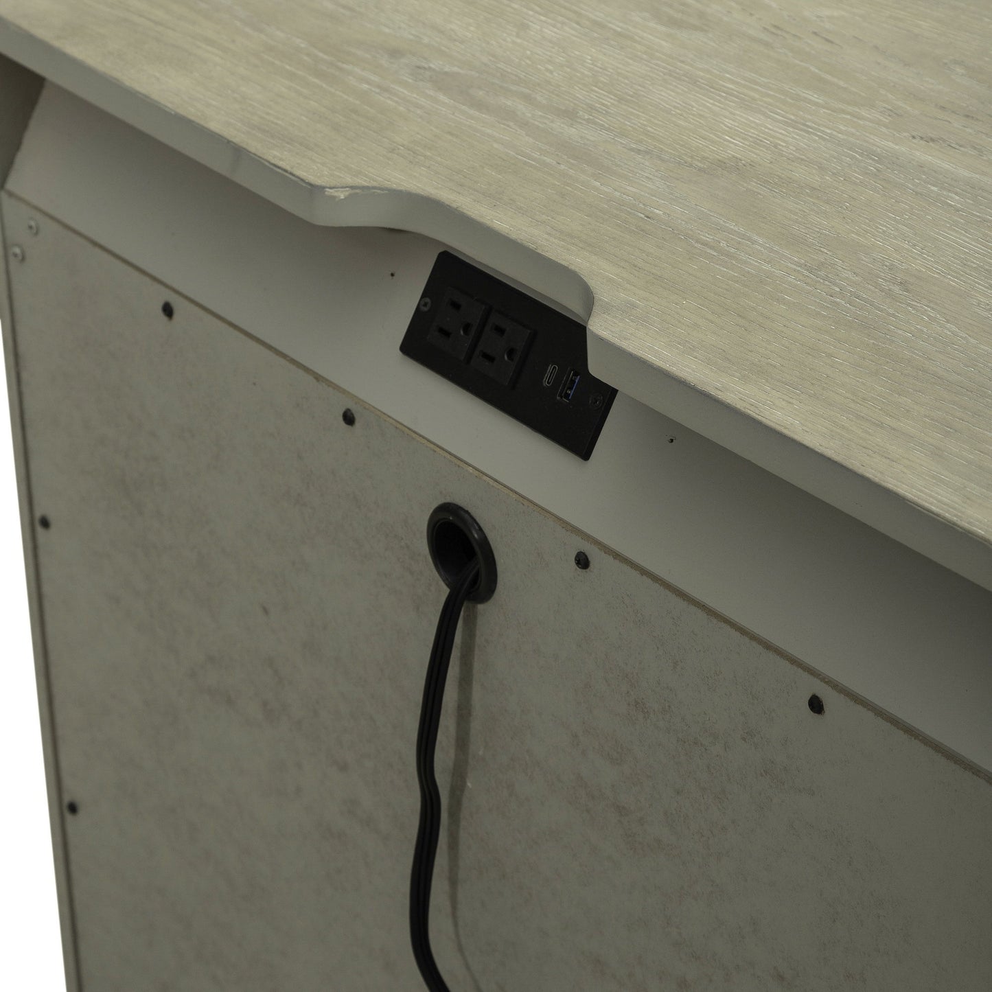 Brentwood - 3 Drawer Nightstand With Charging Station - Sandstone - Hornell Furniture Outlet