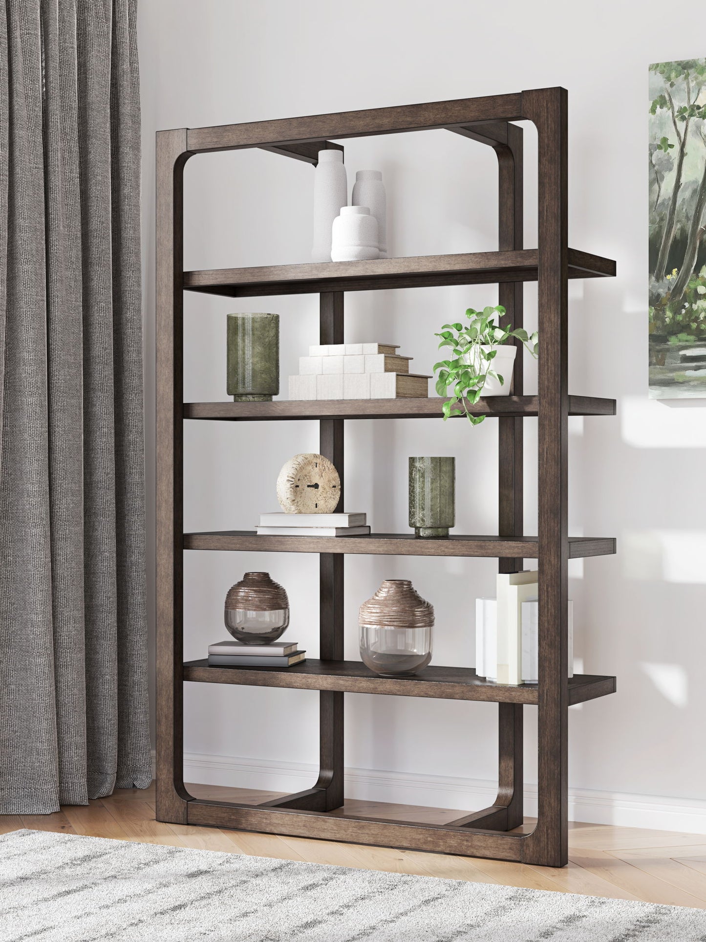 Breckington - Dark Brown - Bookcase - Hornell Furniture Outlet