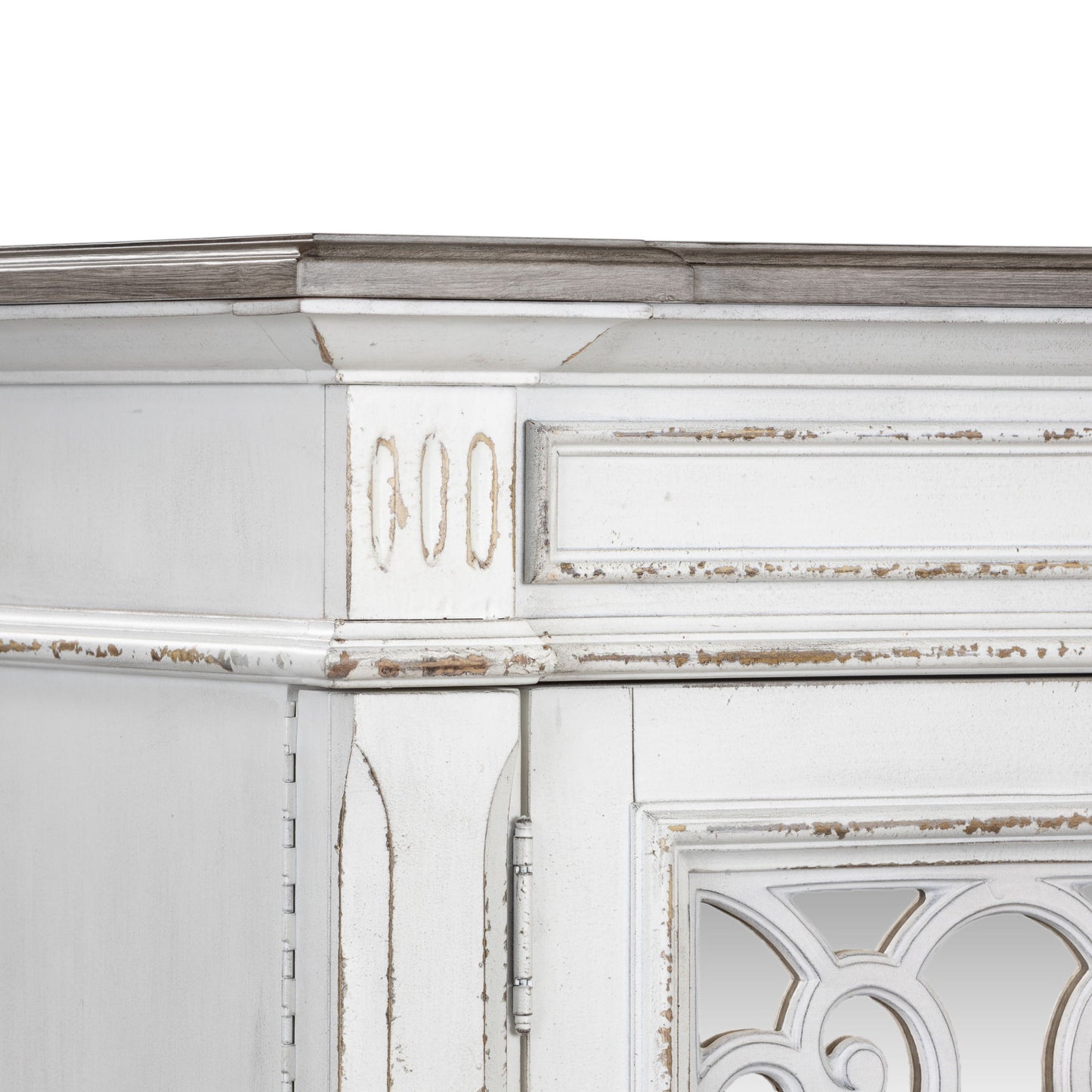 Abbey Park - Mirrored Door Chest - White - Hornell Furniture Outlet