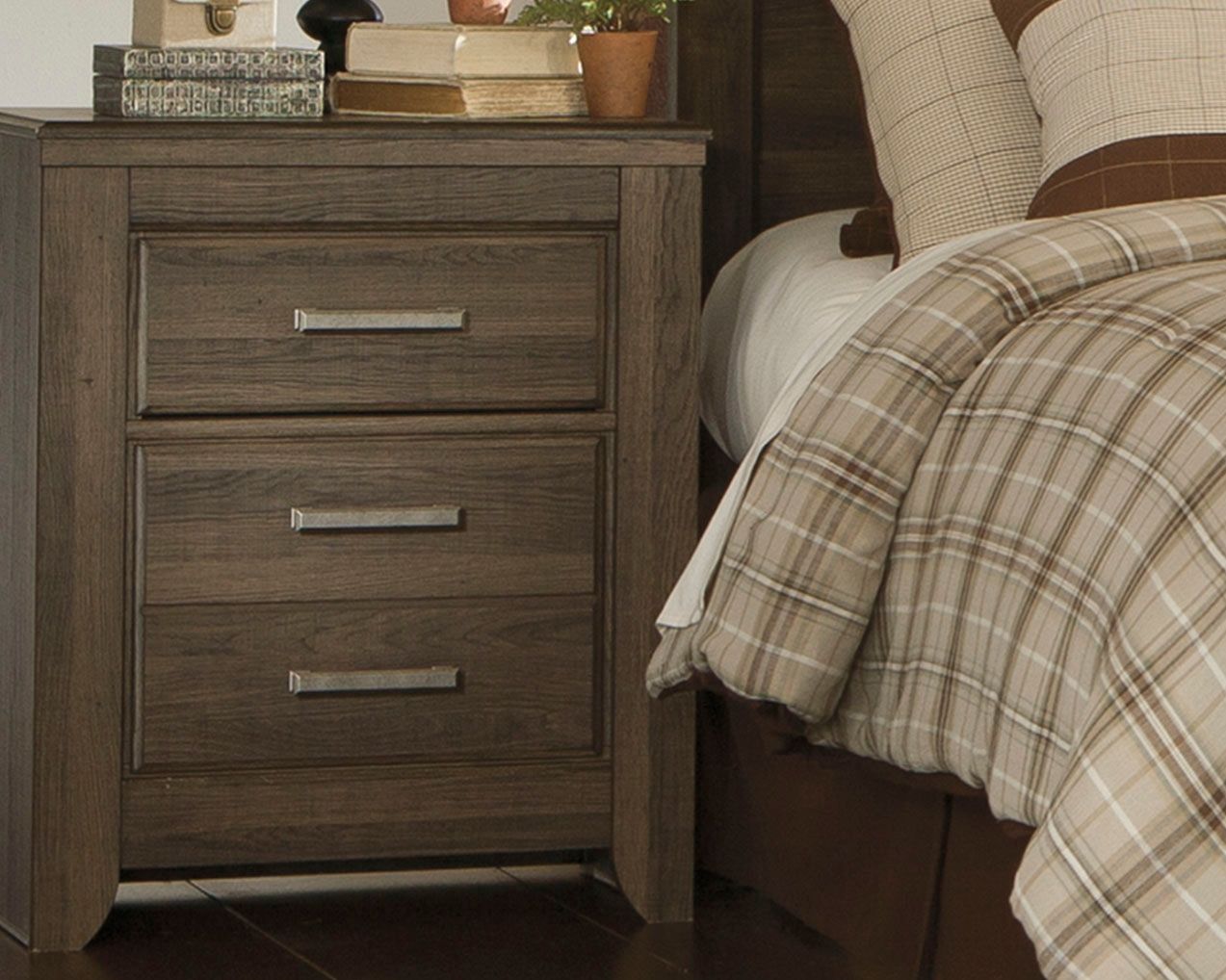 Juararo - Dark Brown - Two Drawer Night Stand - Hornell Furniture Outlet