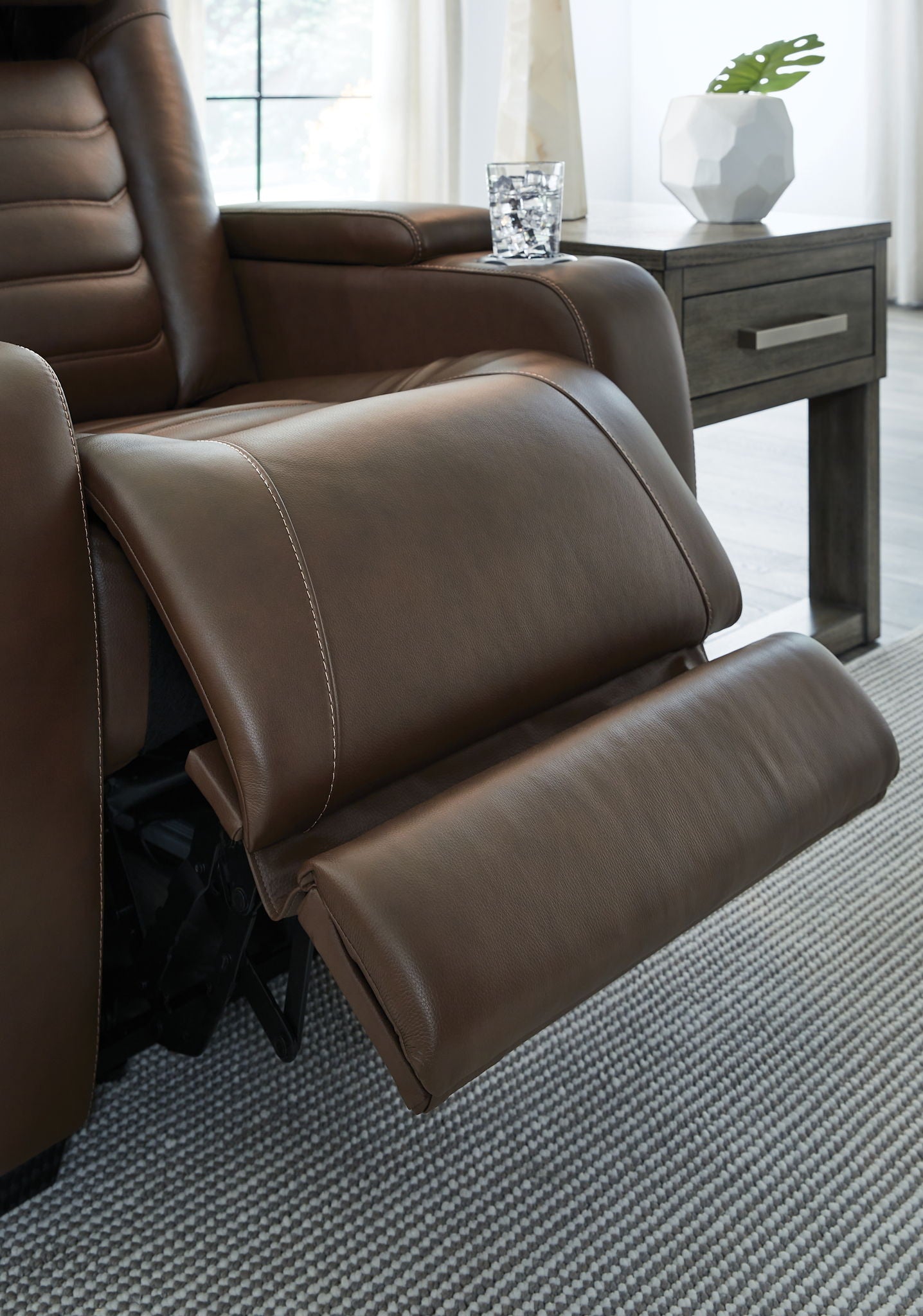 High Impact - Tobacco - Power Recliner / Adj Headrest - Hornell Furniture Outlet