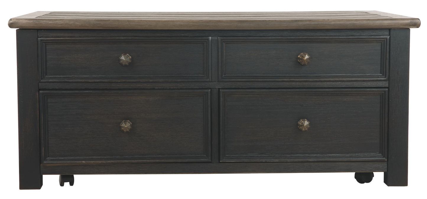 Tyler Creek - Grayish Brown / Black - Lift Top Cocktail Table - Hornell Furniture Outlet
