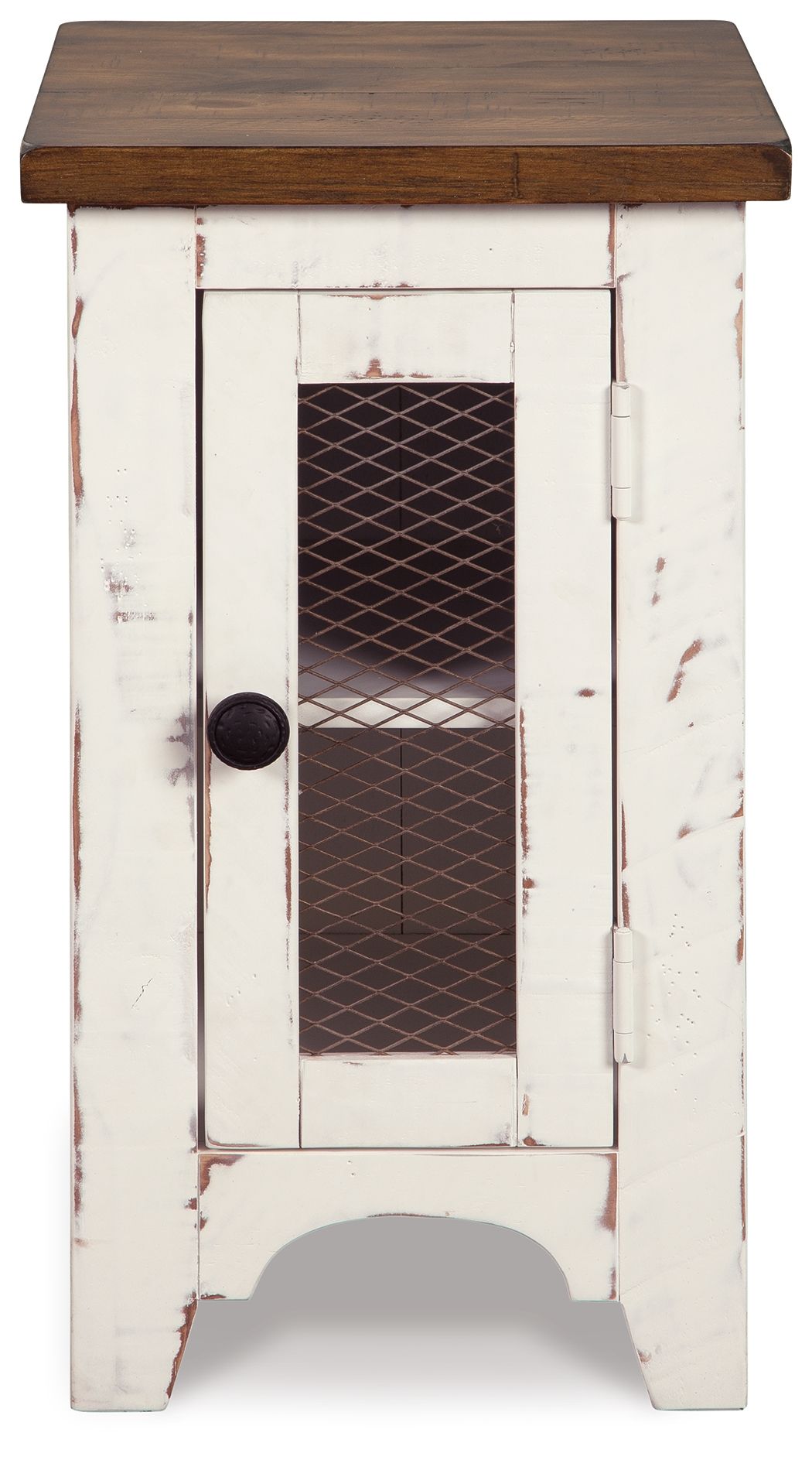 Wystfield - Chair Side End Table - White / Brown - Hornell Furniture Outlet