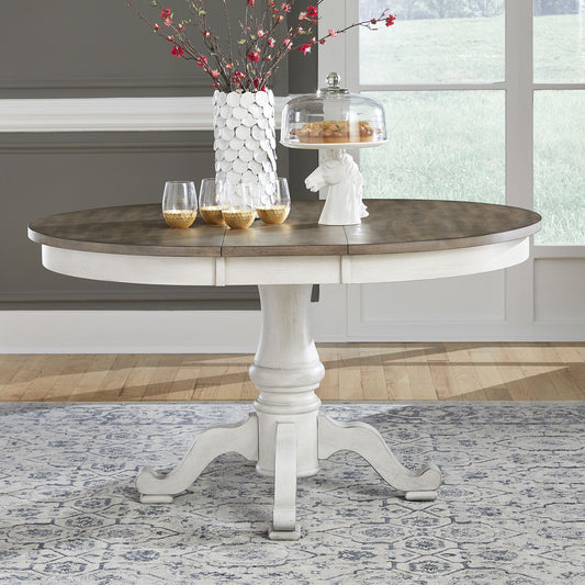 Ocean Isle - Pedestal Table - Antique White - Hornell Furniture Outlet