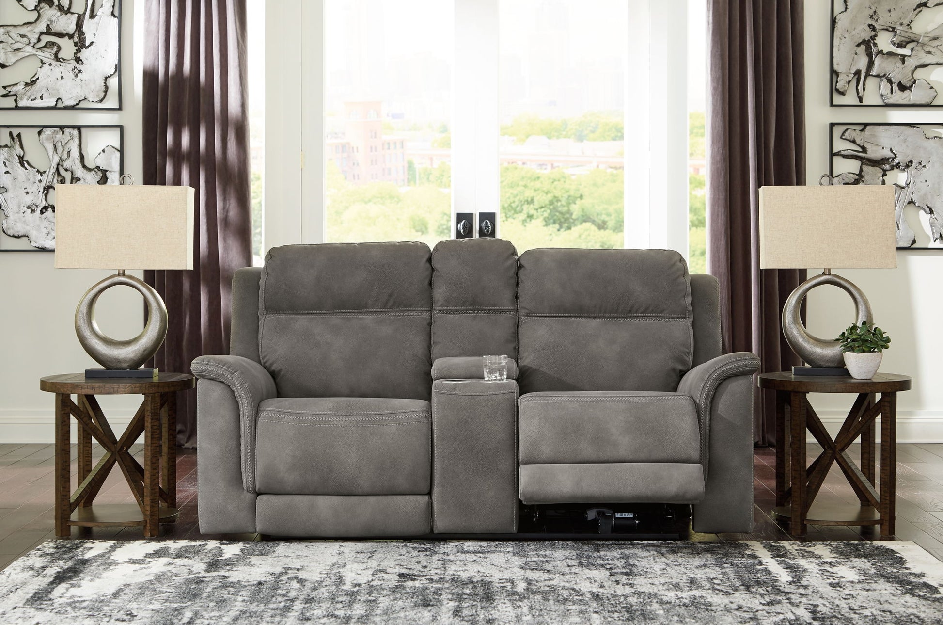 Next - Gen Durapella - Reclining Power Loveseat With Console - Hornell Furniture Outlet