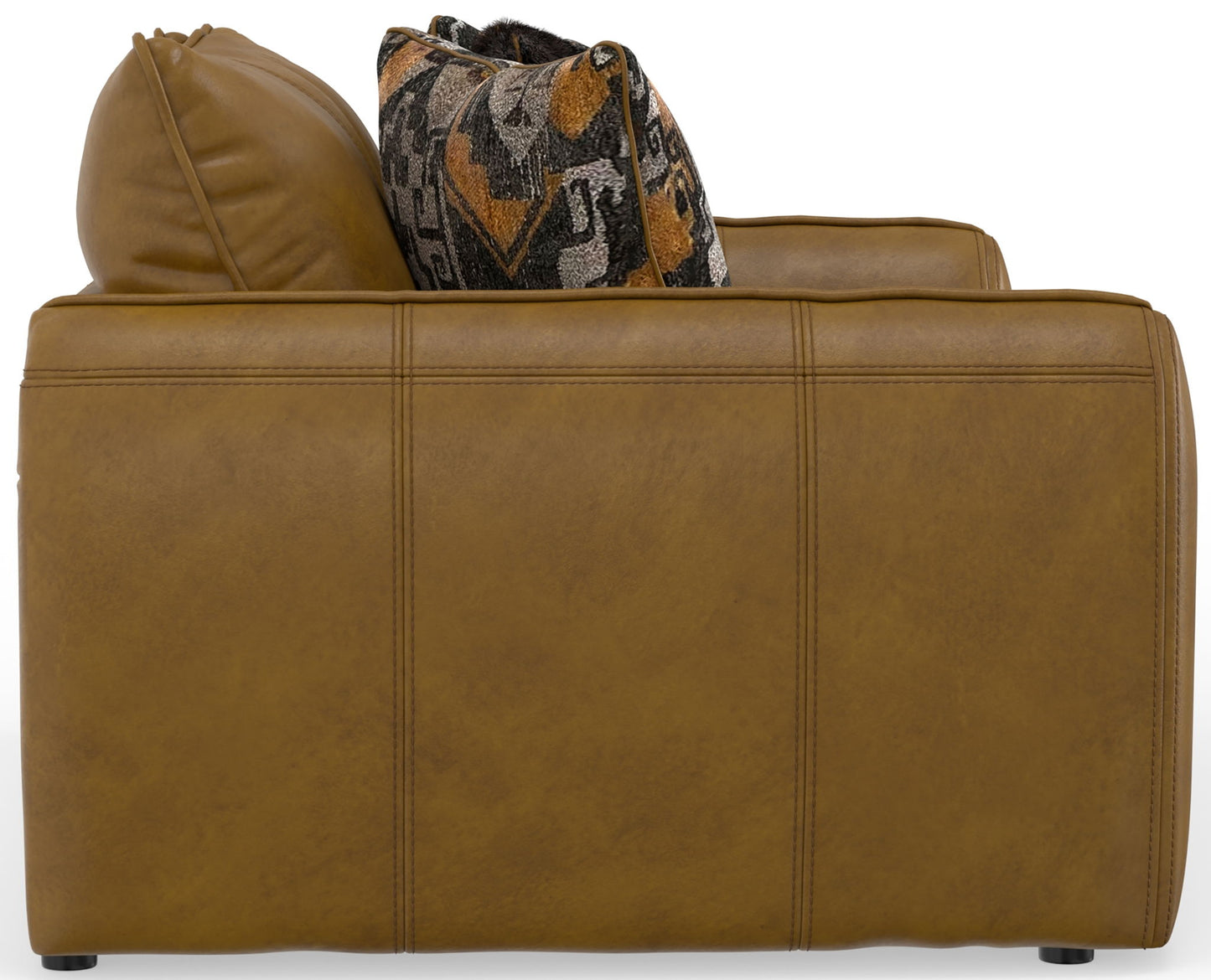 Corvara - Top Grain Italian Leather Match Loveseat - Caramel - Hornell Furniture Outlet