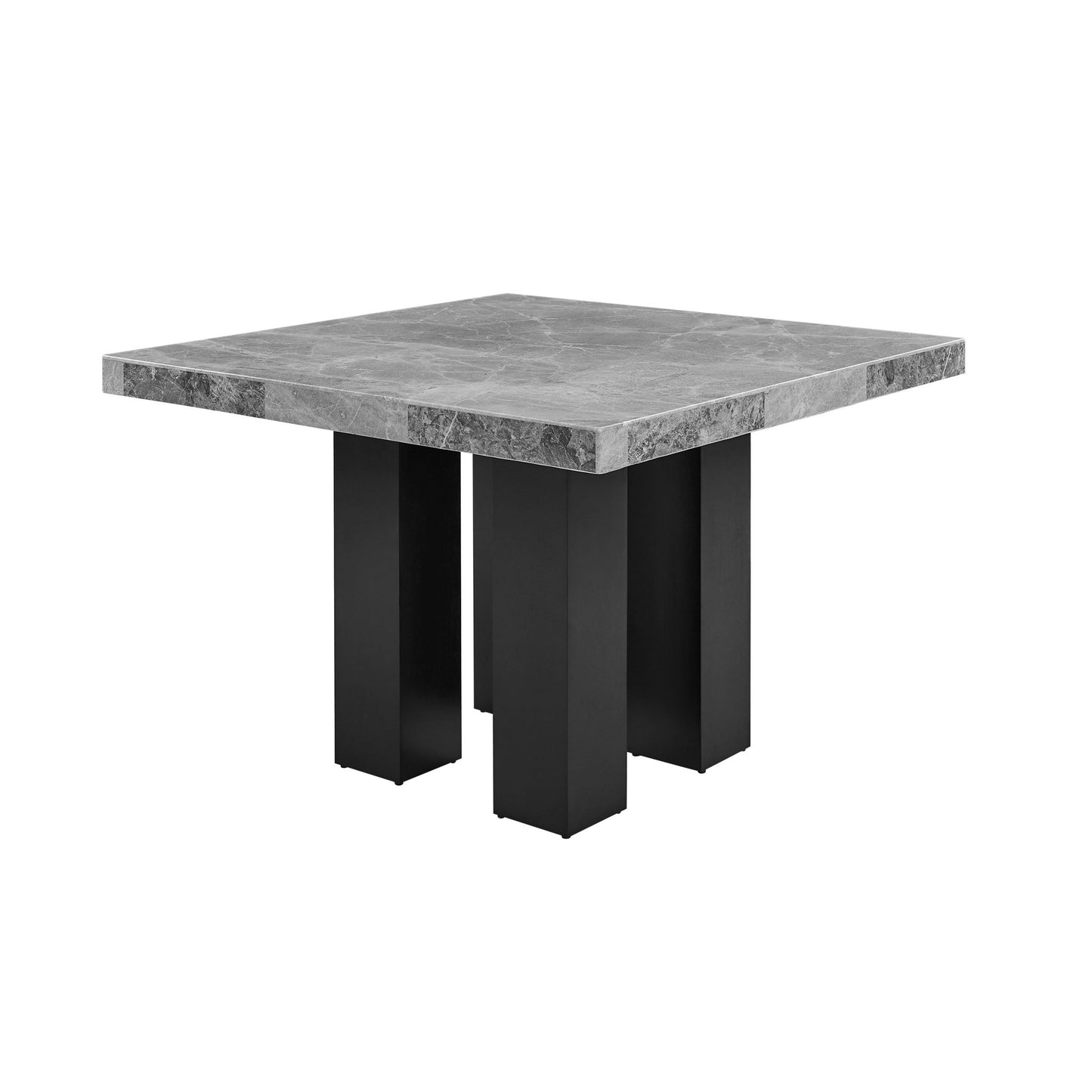 Camila - Square Gray Marble Top Table - Dark Gray - Hornell Furniture Outlet