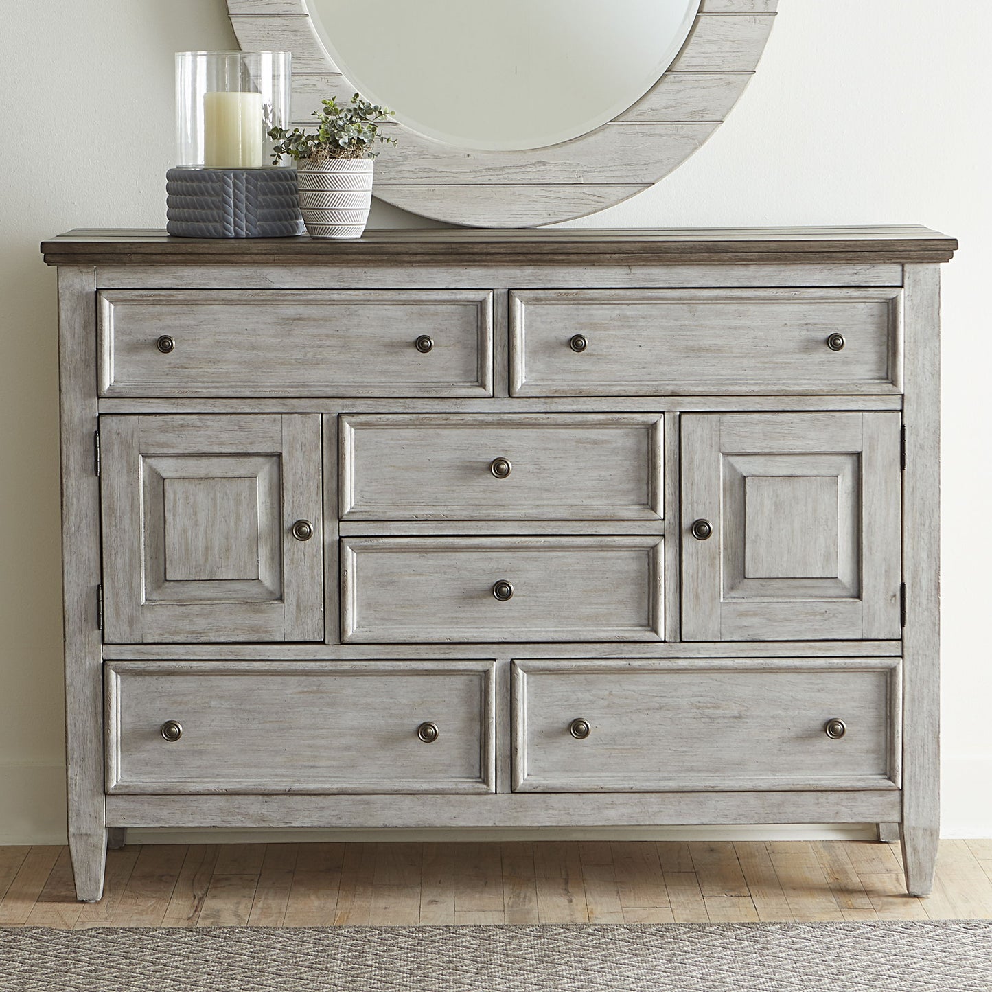 Heartland - 2 Door 6 Drawer Chesser - White - Hornell Furniture Outlet