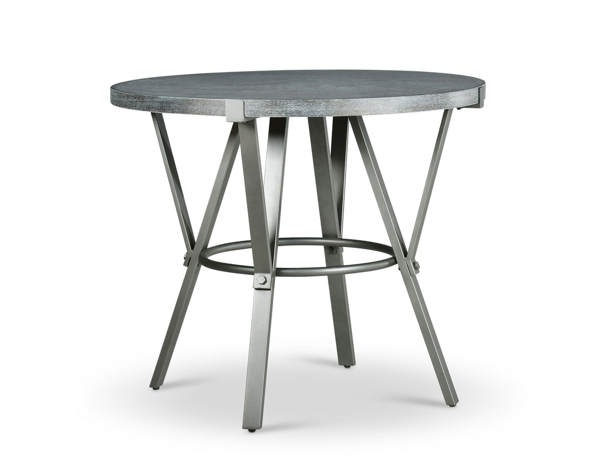 Portland - 3 Piece Dining Set With Round Counter Table - Gray