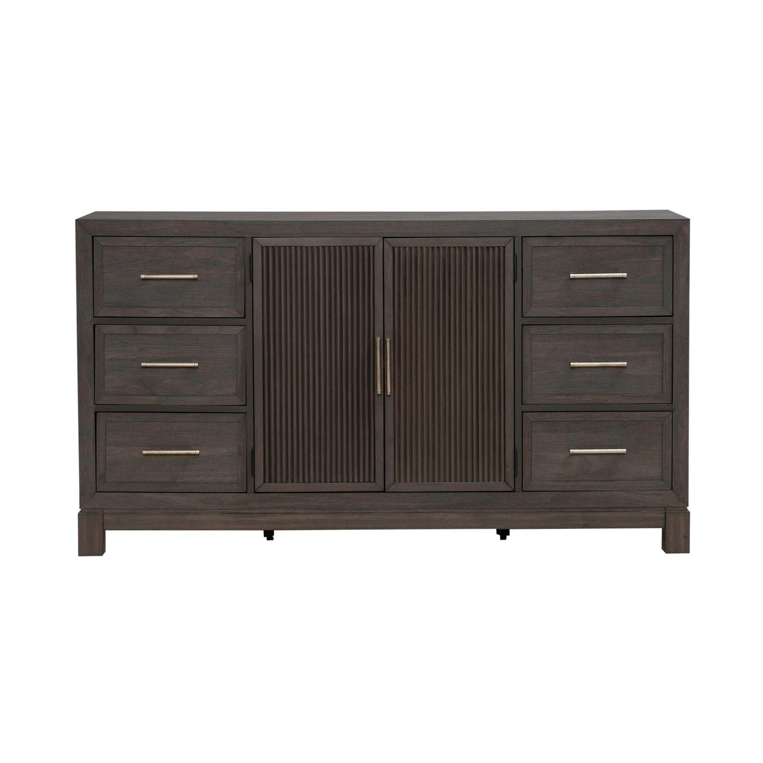 Modern Edge - 2 Door 6 Drawer Dresser - Brown - Hornell Furniture Outlet