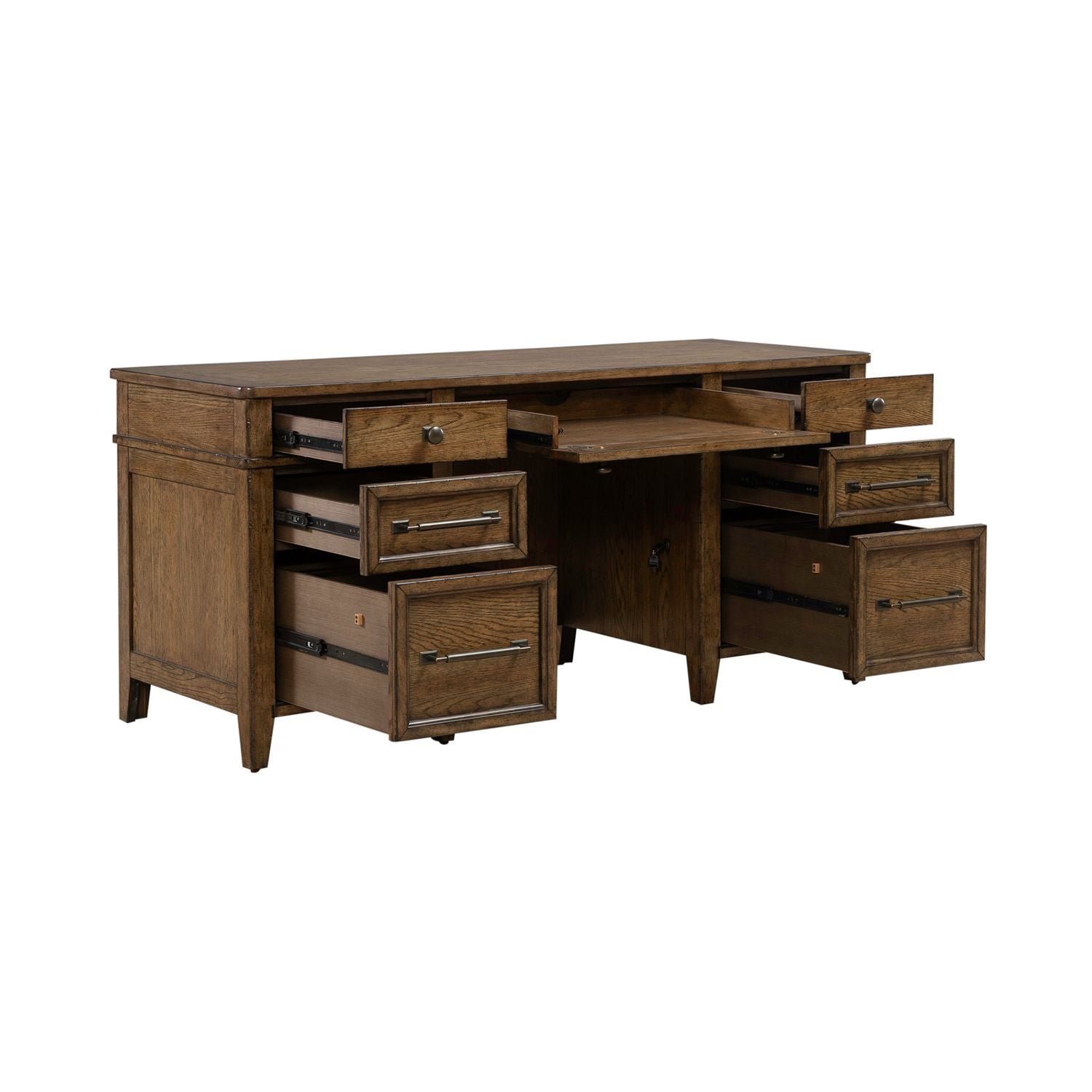 Carolina Park - Jr Executive Credenza - Brown - Hornell Furniture Outlet