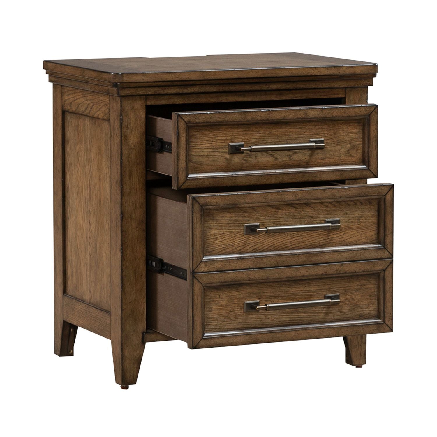 Carolina Park - Nightstand With Charging Station - Brown - Hornell Furniture Outlet