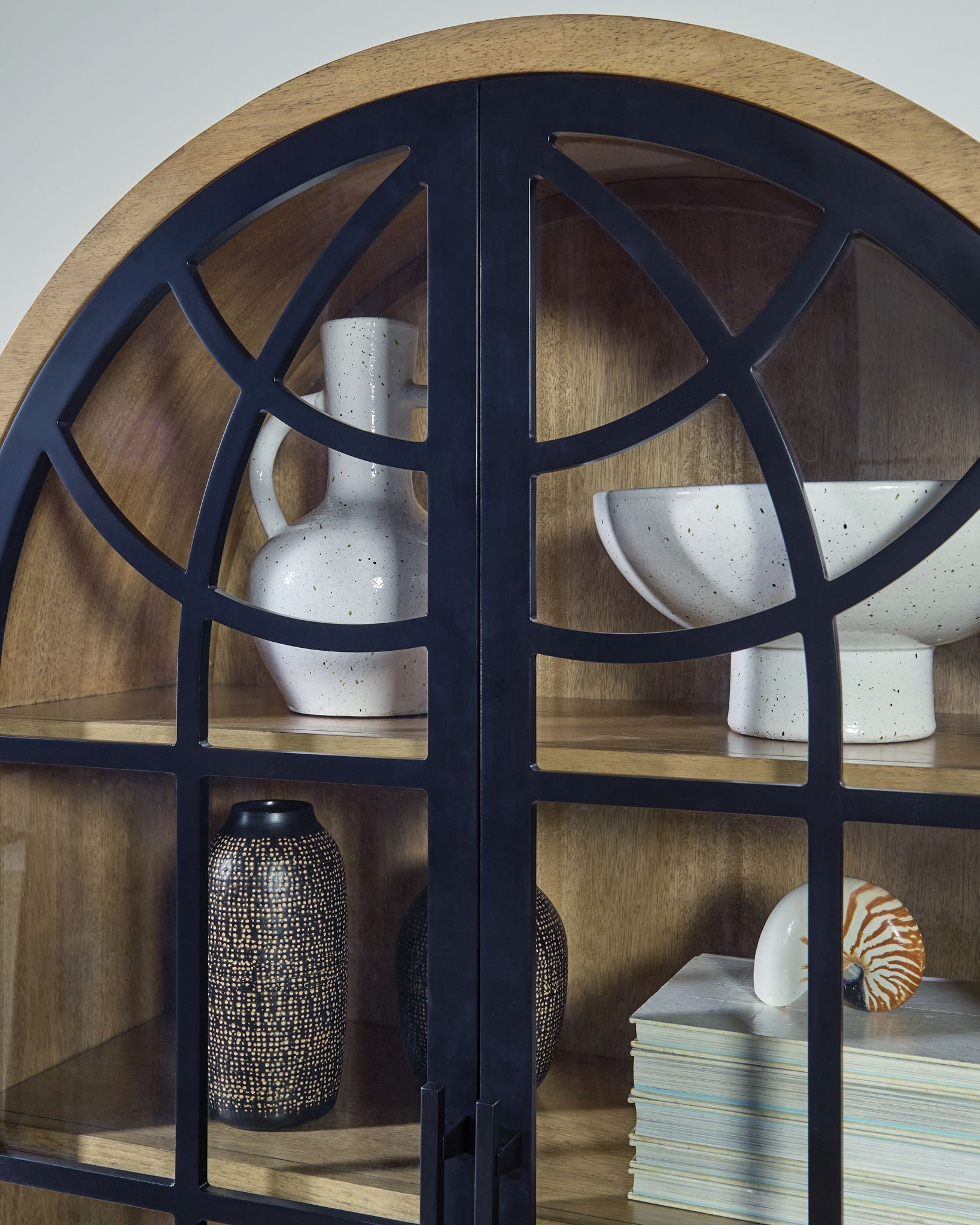 Gwenwich - Natural / Black - Accent Cabinet - Hornell Furniture Outlet