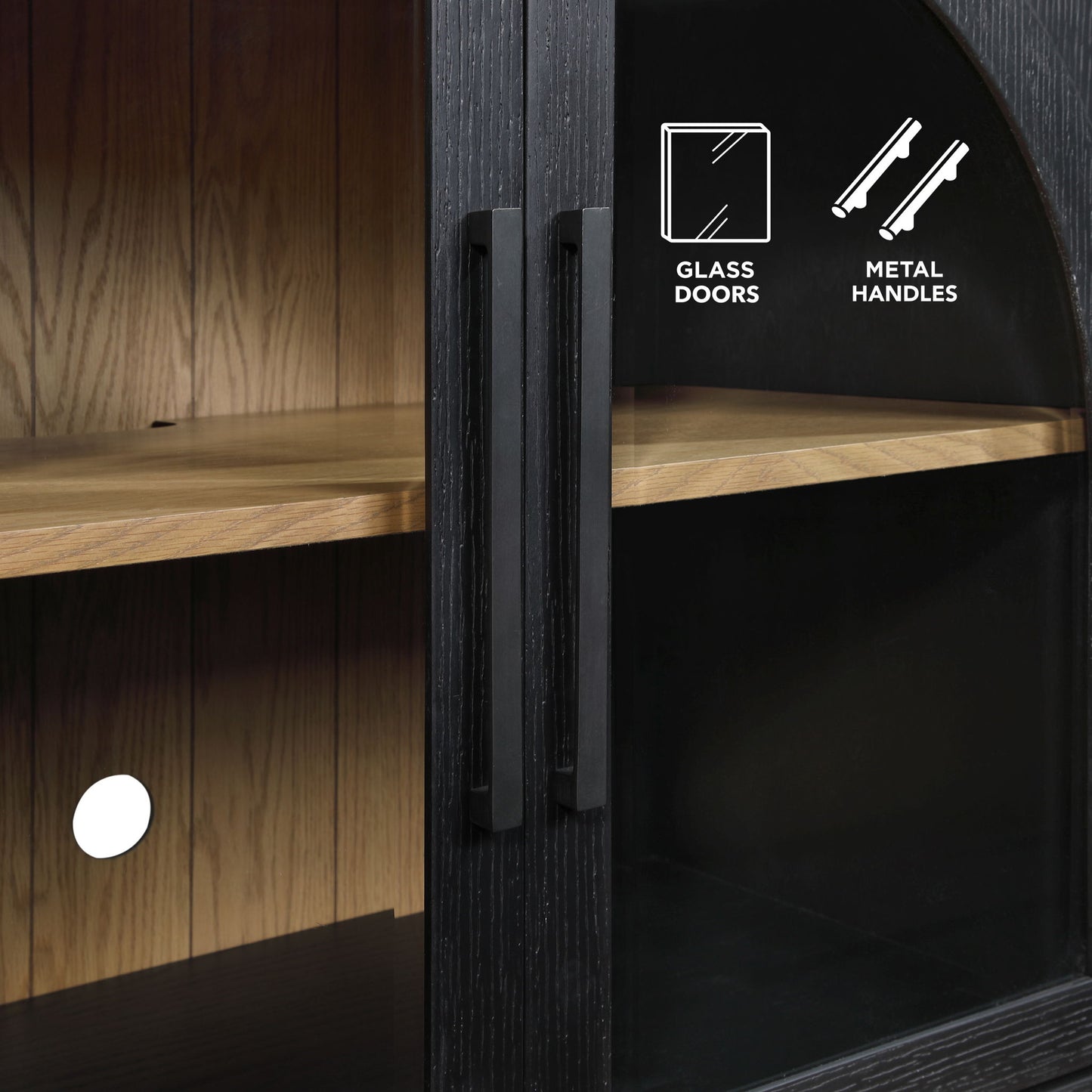 Magnolia - Cathedral Doored Server - Black - Hornell Furniture Outlet