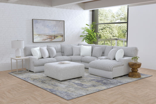 Abraxas - Castered Cocktail Ottoman - Moonstruck - Hornell Furniture Outlet