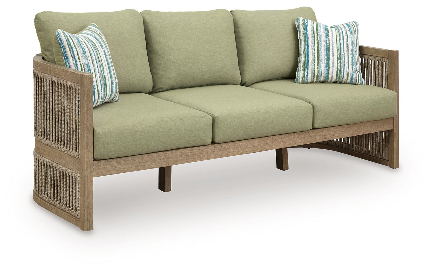 Serena Shores - Beige / Green - Sofa With Cushion - Hornell Furniture Outlet