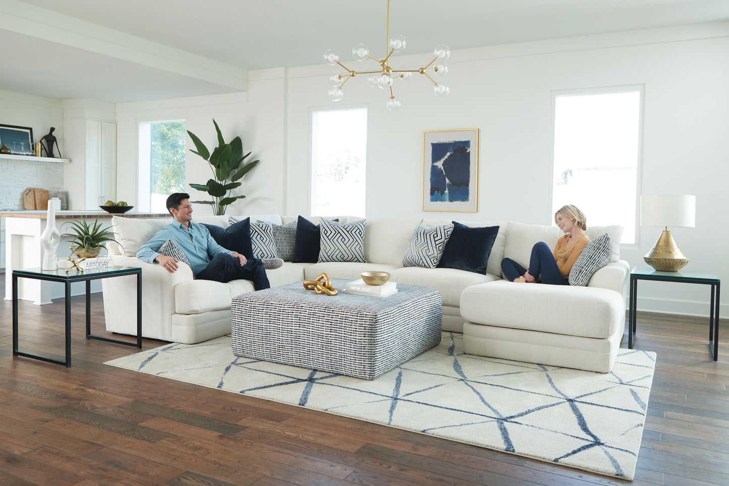 Polaris Modular Sectional - Cocktail Ottoman - Hornell Furniture Outlet