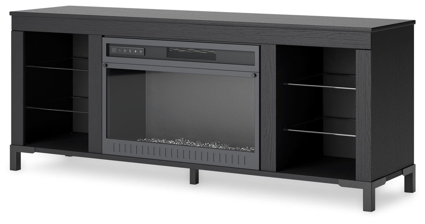Cayberry - Black - TV Stand With Fireplace - Hornell Furniture Outlet