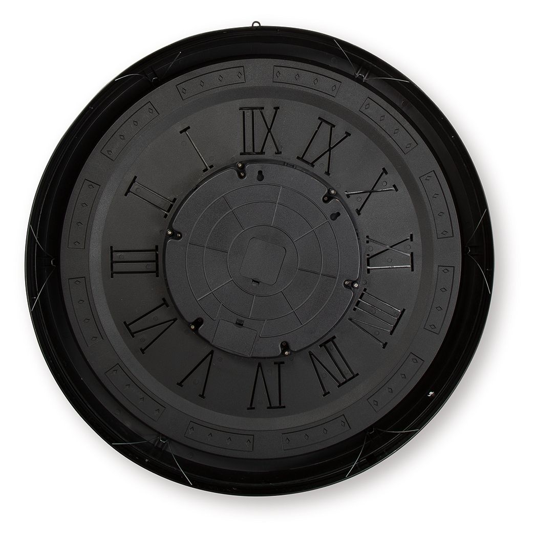 Dairton - Black / Gold Finish - Wall Clock - Hornell Furniture Outlet