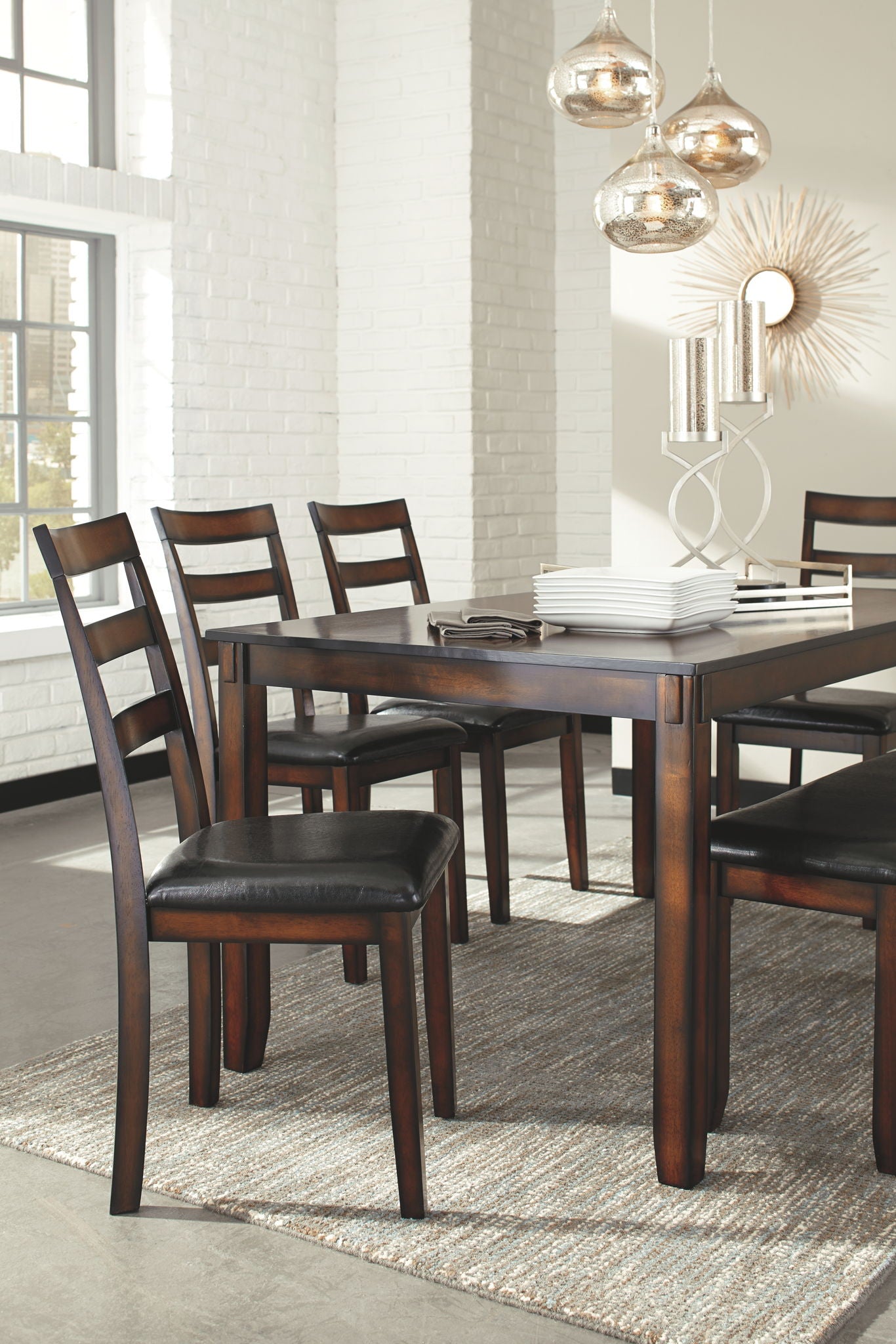 Coviar - Brown - Dining Room Table Set (Set of 6) - Hornell Furniture Outlet