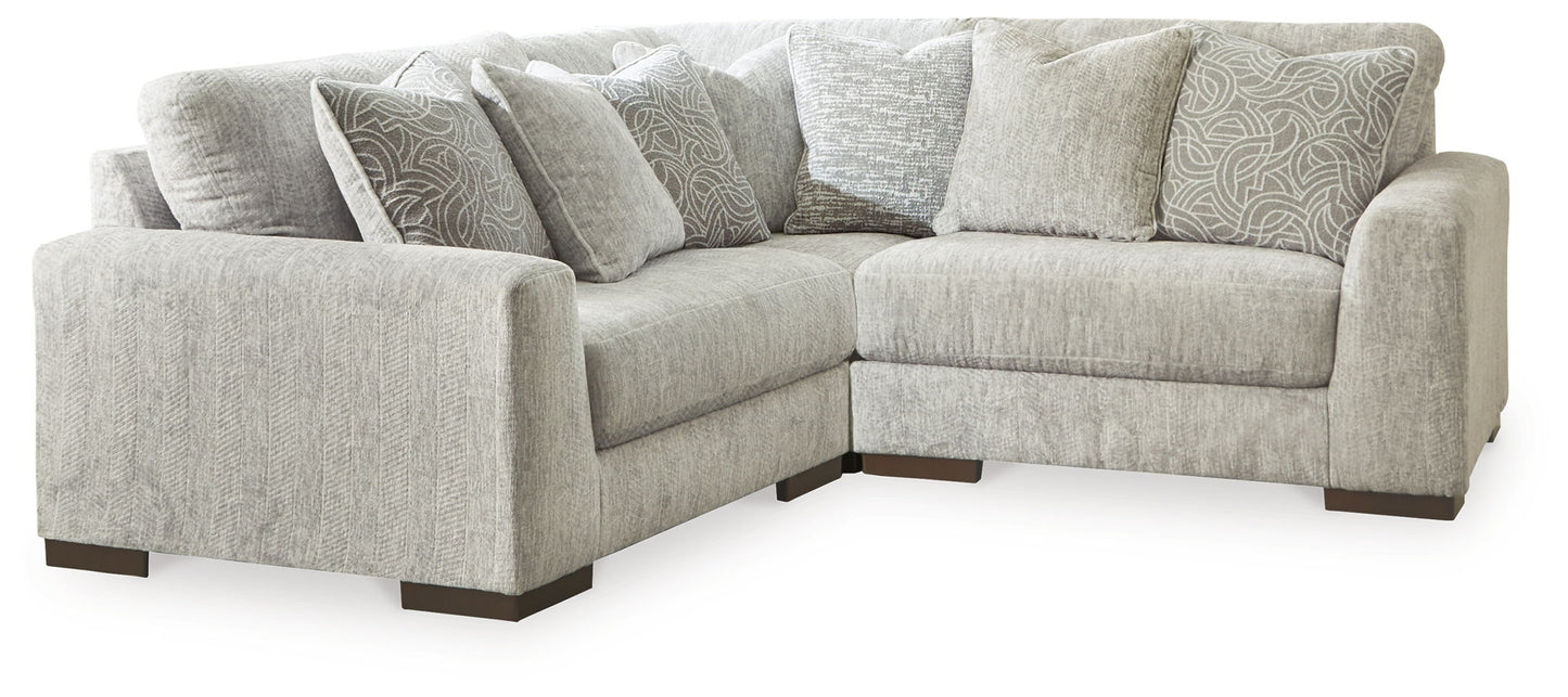 Regent Park - Pewter - 3 - Piece Sectional - Hornell Furniture Outlet