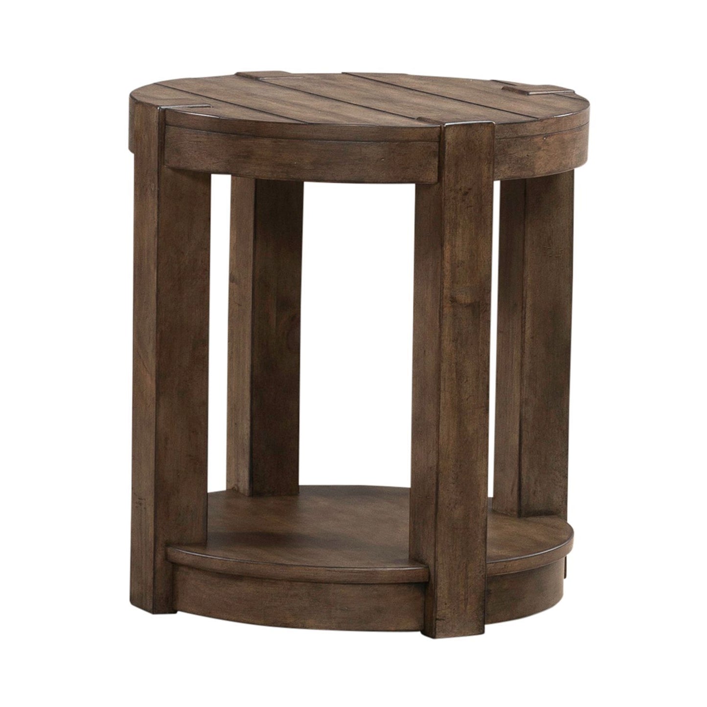 Broadmore - Round Chairside Table - Brown - Hornell Furniture Outlet