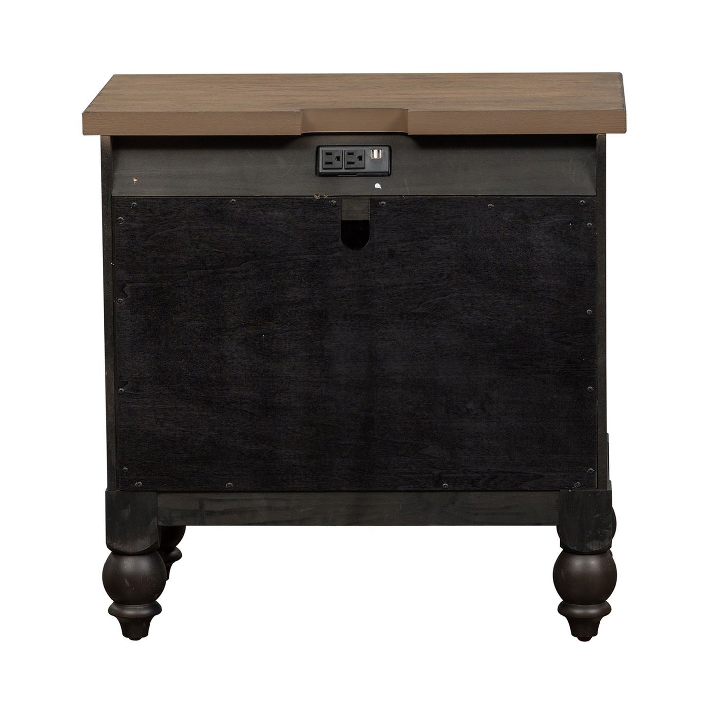 Americana Farmhouse - 2 Drawer Night Stand With Charging Station - Hornell Furniture Outlet