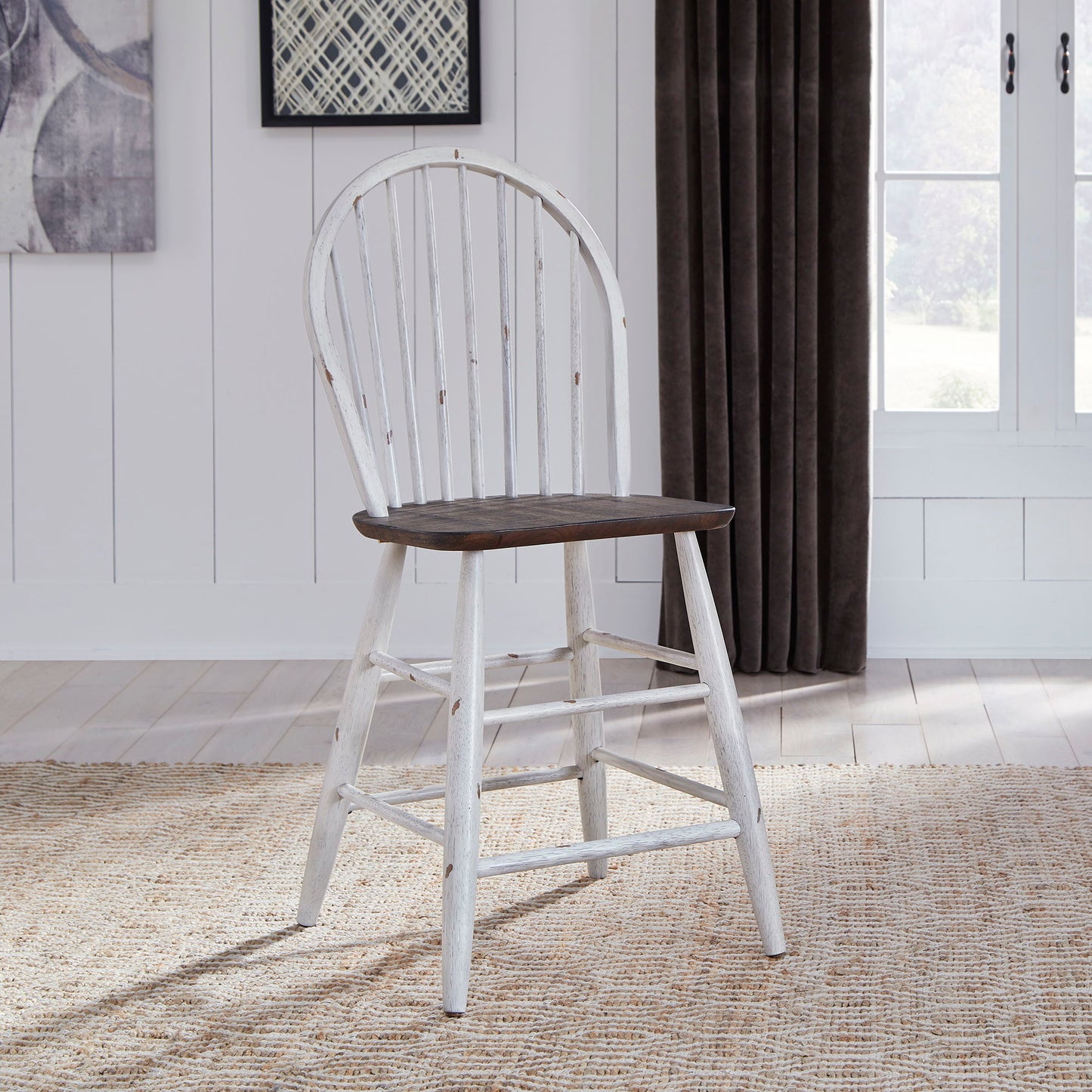 Farmhouse - Windsor Back Counter Chair - White - Hornell Furniture Outlet