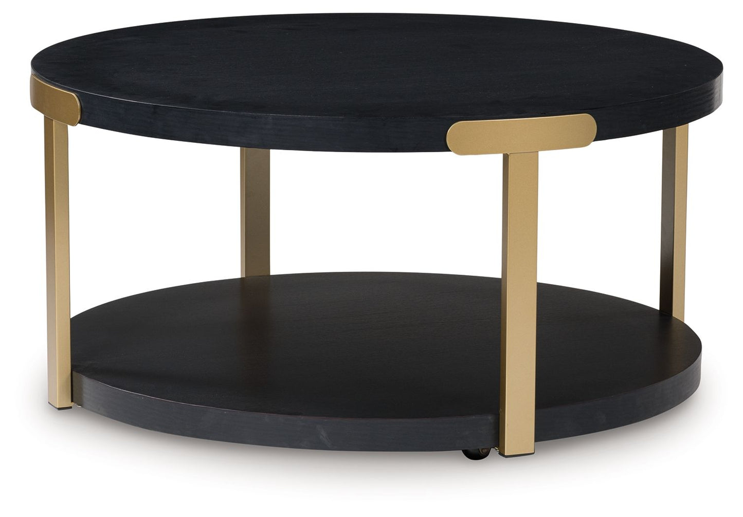 Shylore - Black / Brass Finish - Occasional Table Set (Set of 3) - Hornell Furniture Outlet