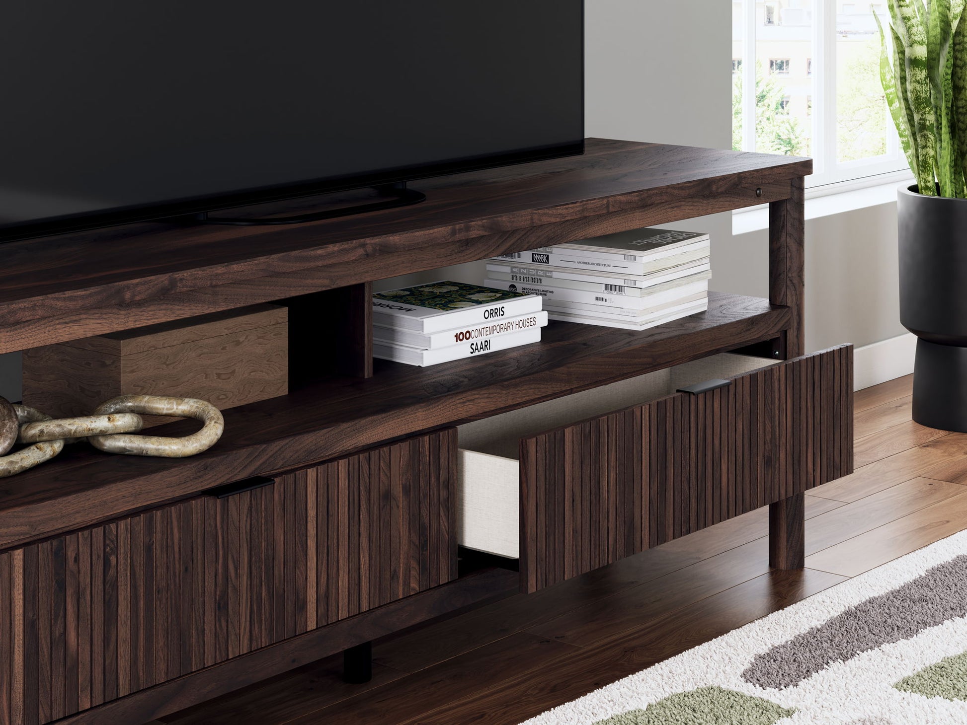 Cadmori - Brown - Extra Large TV Stand - Hornell Furniture Outlet