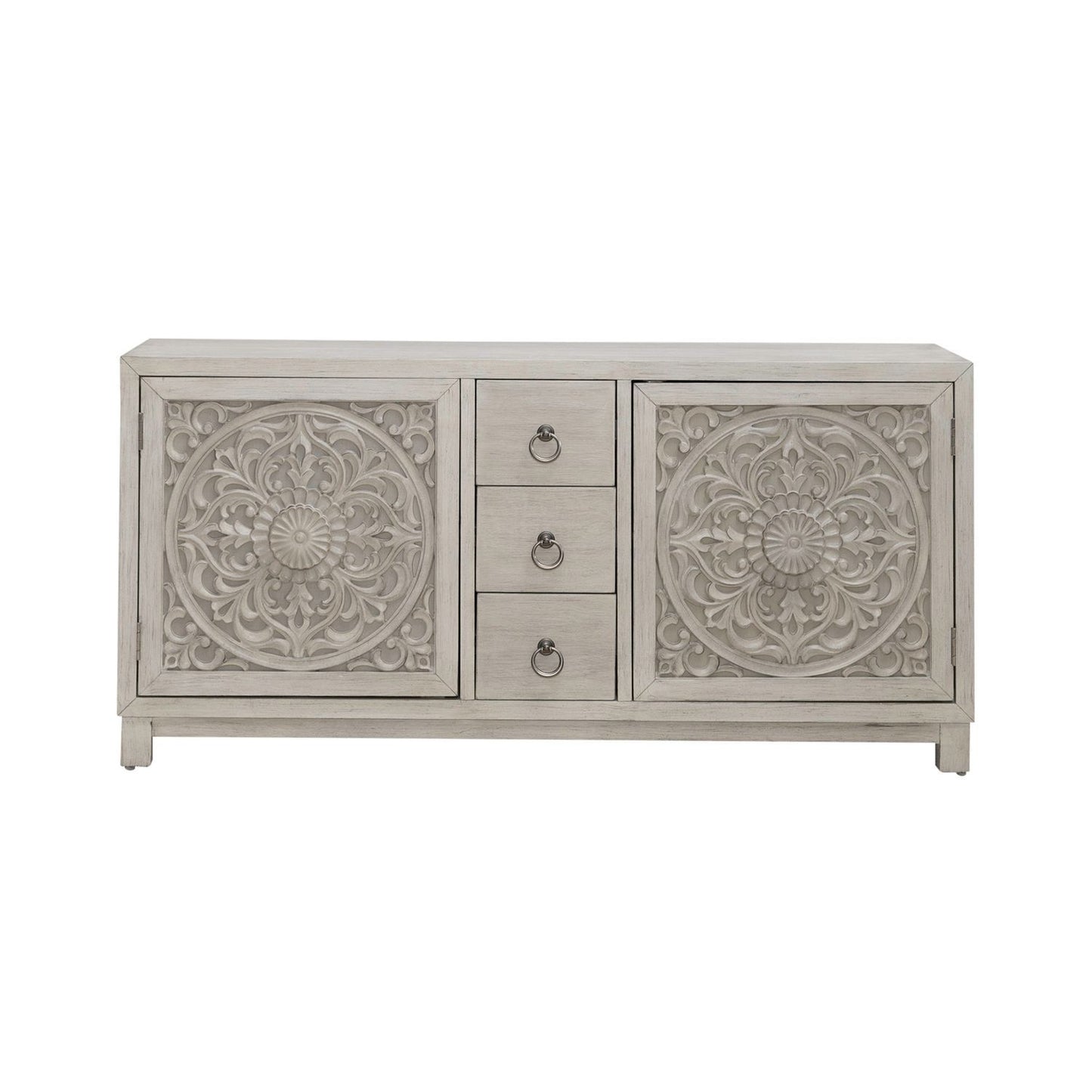 Sundance - 2 Door 3 Drawer Wood Accent Cabinet - White - Hornell Furniture Outlet