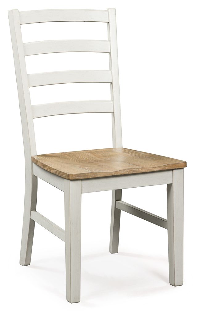 Purlaney - Antique White / Natural - Dining Room Side Chair (Set of 2) - Hornell Furniture Outlet