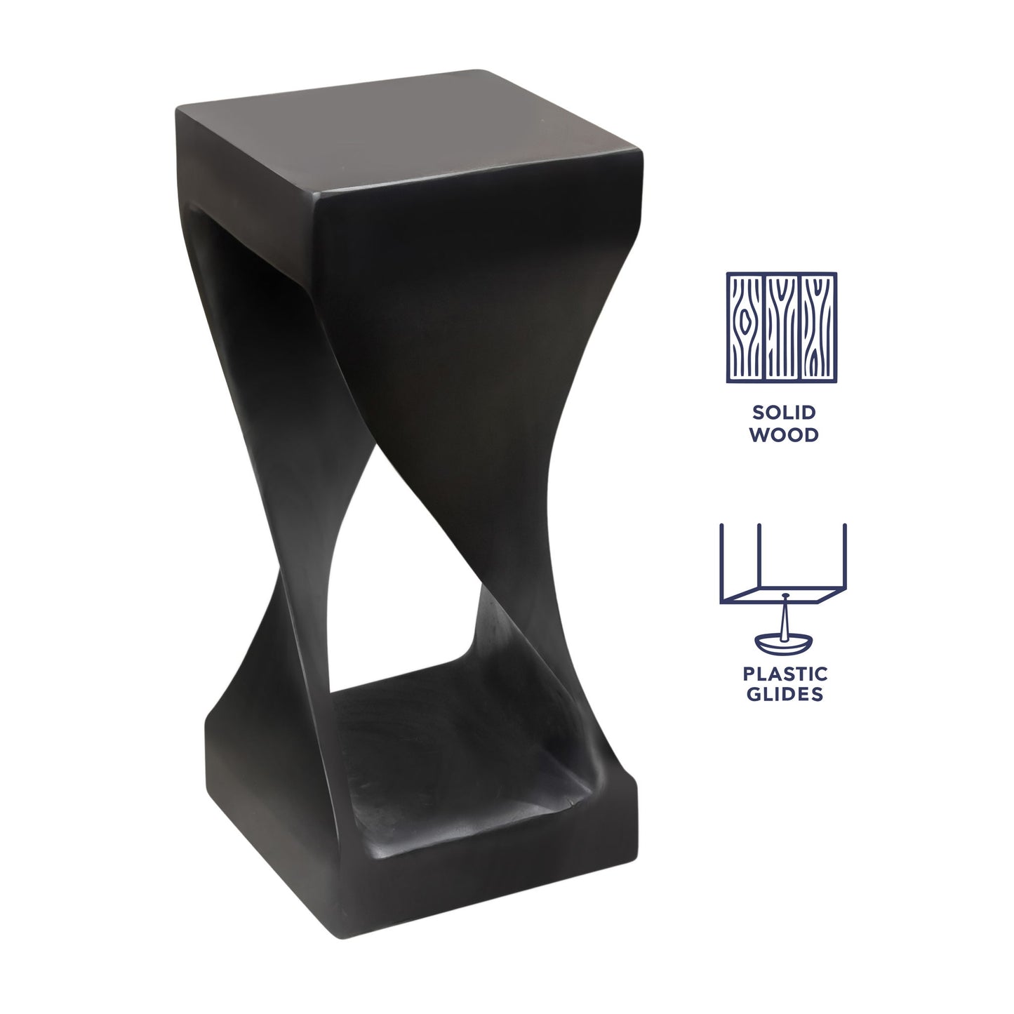 Solana - Solid Wood Accent Table - Black - Hornell Furniture Outlet