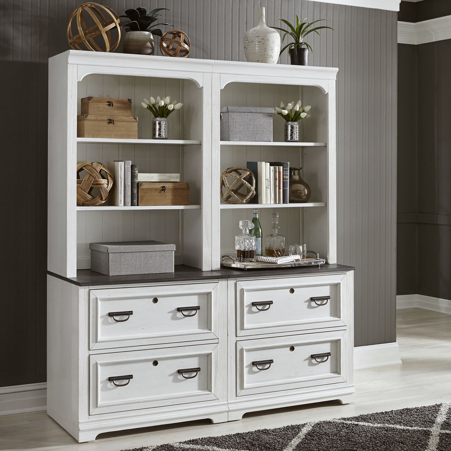Allyson Park - 2 Piece Home Office Set - White - Hornell Furniture Outlet