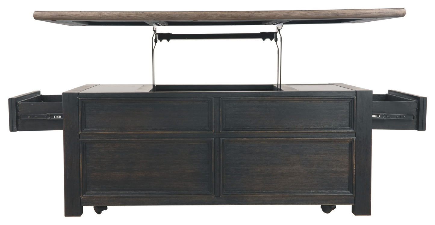 Tyler Creek - Grayish Brown / Black - Lift Top Cocktail Table - Hornell Furniture Outlet