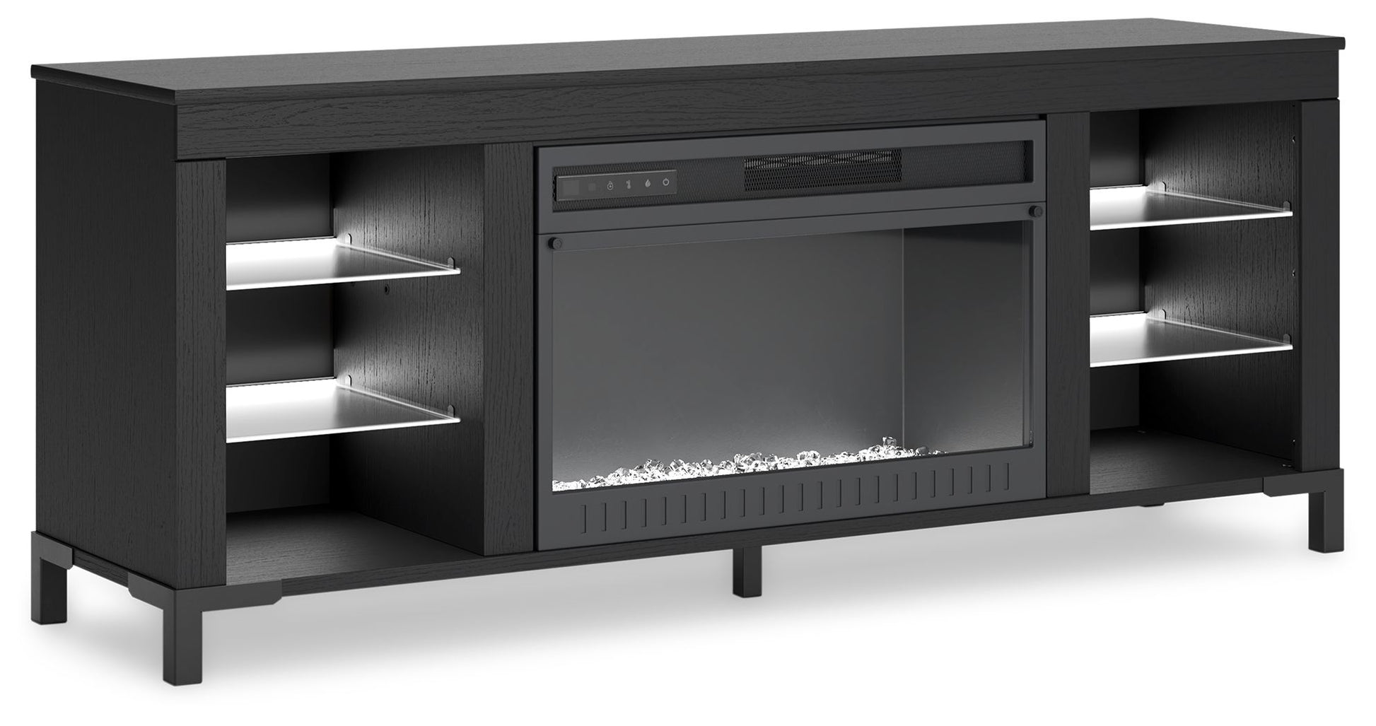 Cayberry - Black - TV Stand With Fireplace - Hornell Furniture Outlet