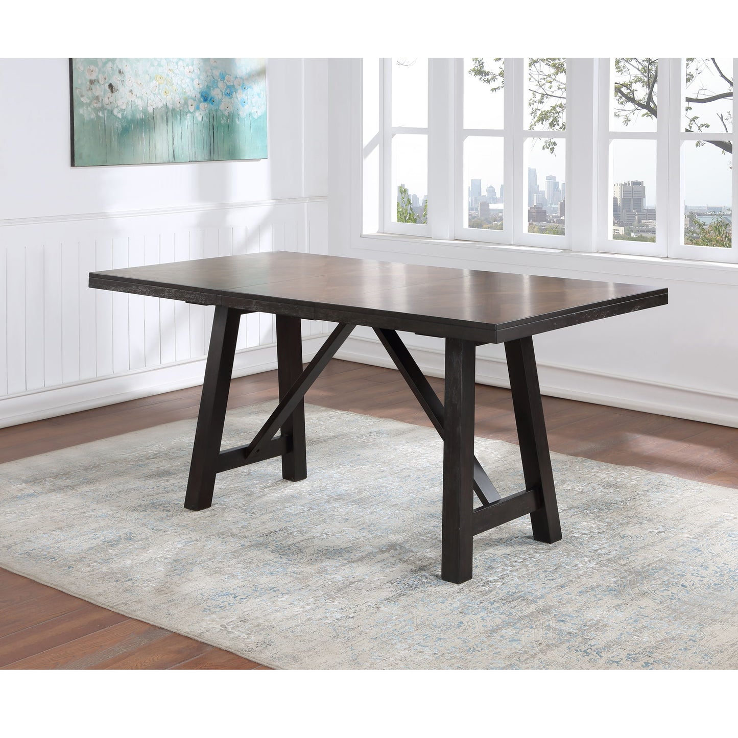 Halle - Counter Table With 18" Leaf - Dark Brown - Hornell Furniture Outlet