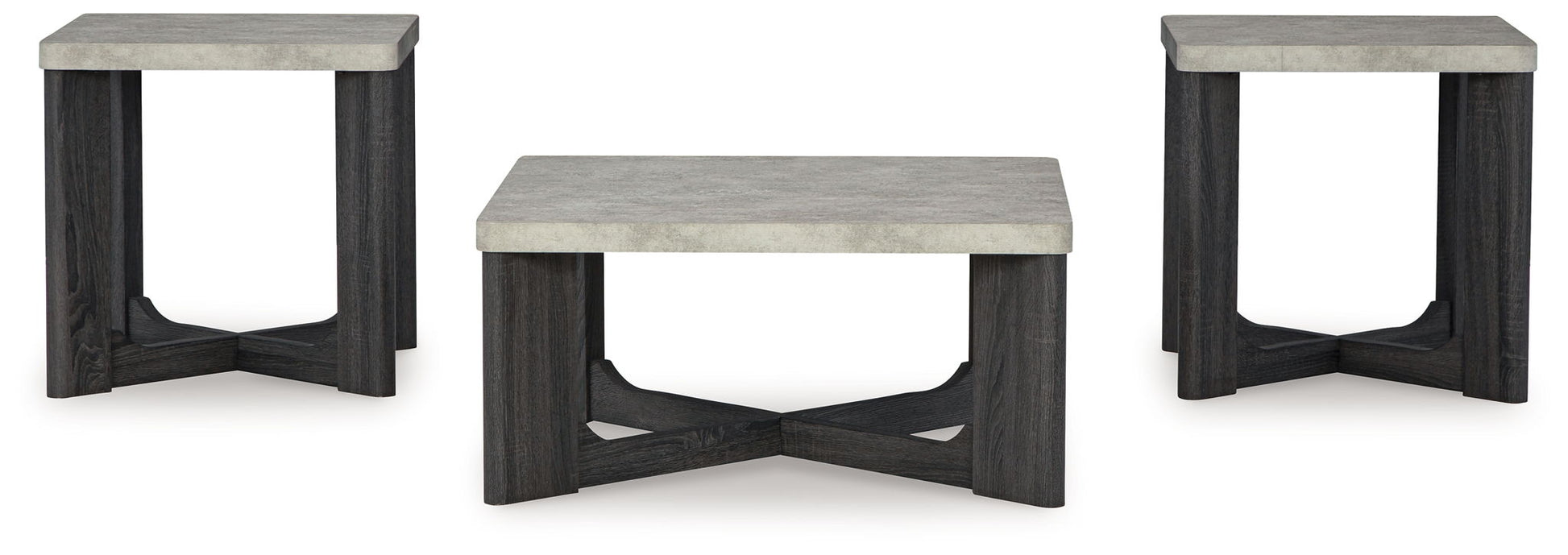 Sharstorm - Two - tone Gray - Occasional Table Set (Set of 3) - Hornell Furniture Outlet
