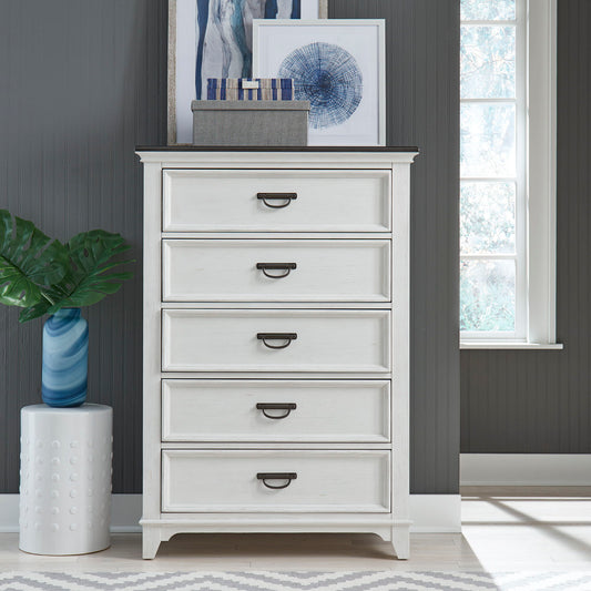 Allyson Park - 5 Drawer Chest - White - Hornell Furniture Outlet