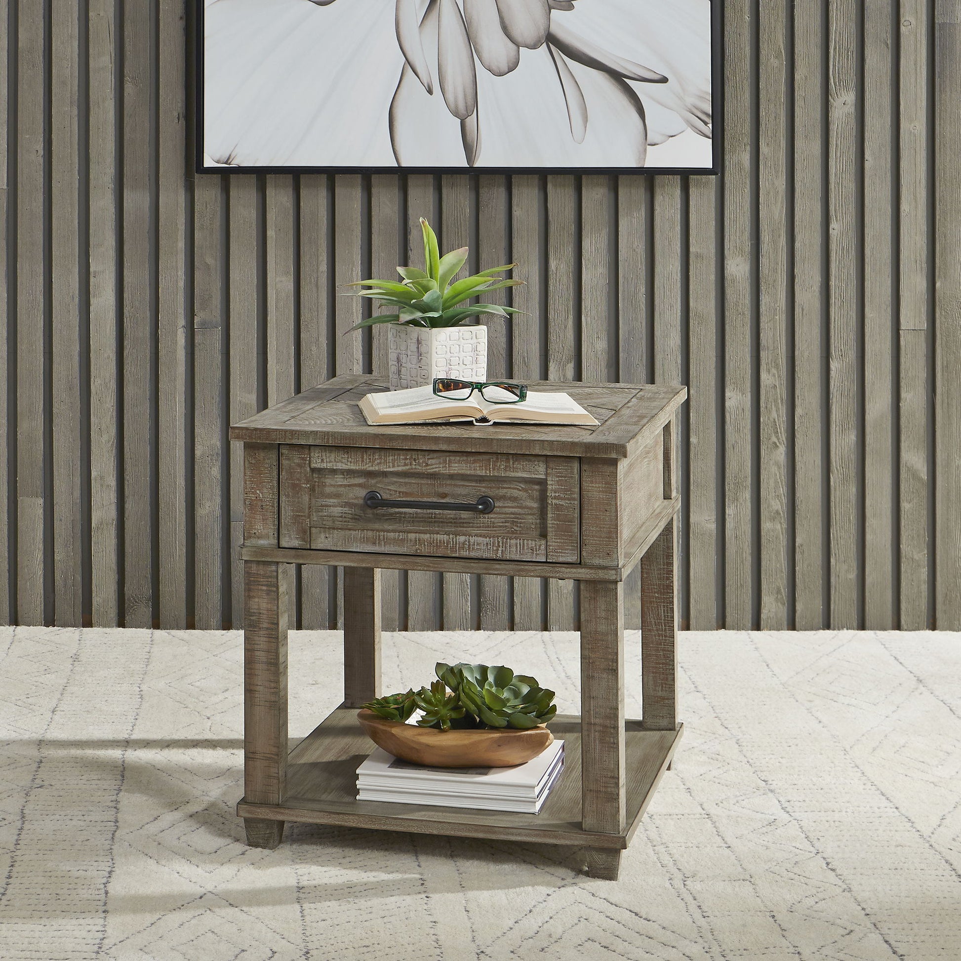 Parkland Falls - Rectangular End Table - Light Brown - Hornell Furniture Outlet