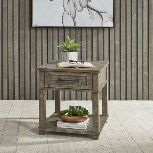 Parkland Falls - Rectangular End Table - Light Brown - Hornell Furniture Outlet