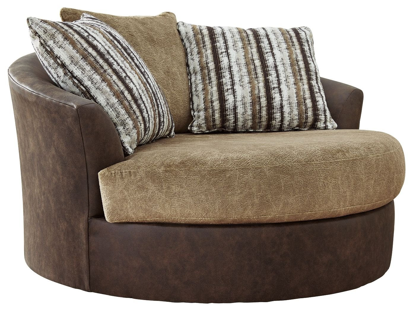 Alesbury - Chocolate - Oversized Swivel Accent Chair - Hornell Furniture Outlet