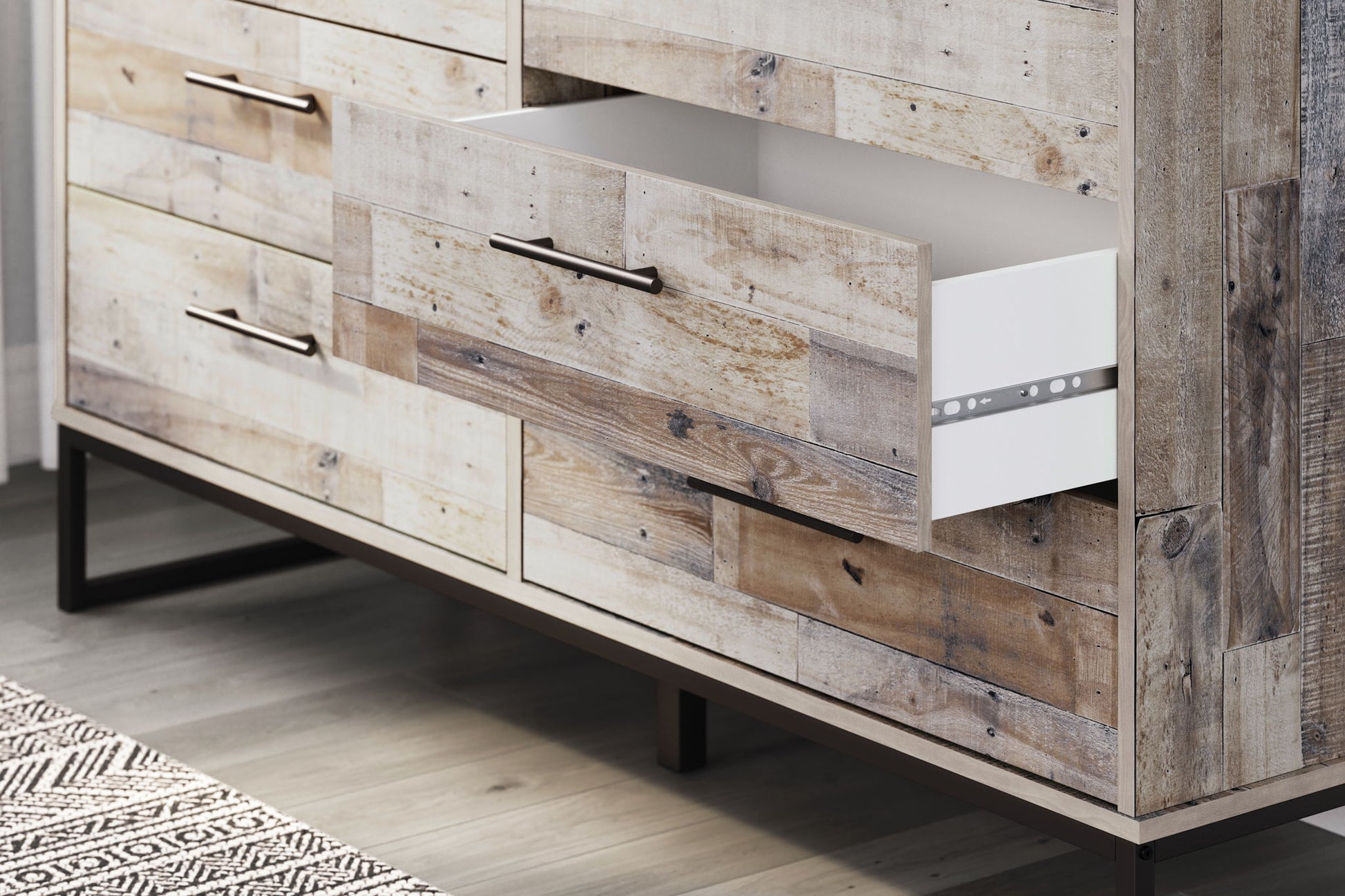 Neilsville - Whitewash - Six Drawer Dresser - Vinyl - Wrapped - Hornell Furniture Outlet