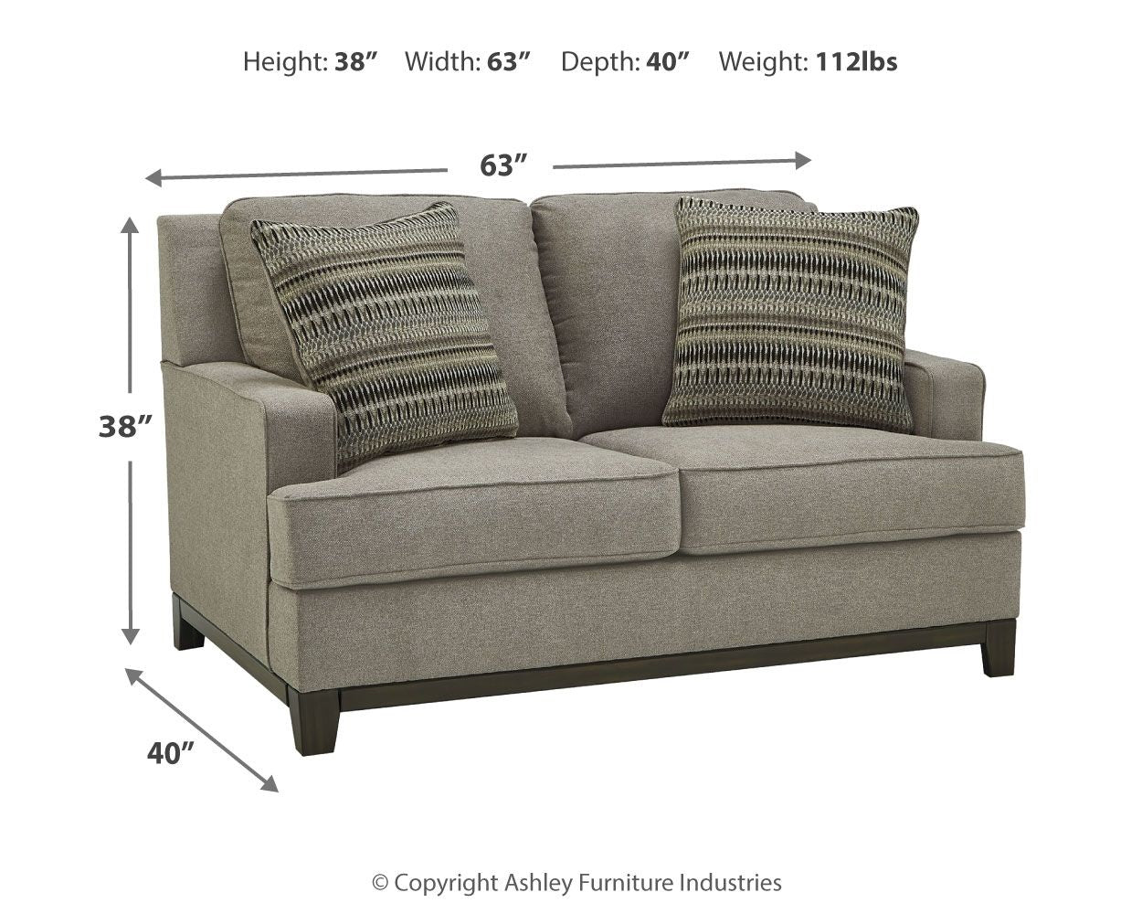 Kaywood - Granite - Loveseat - Hornell Furniture Outlet