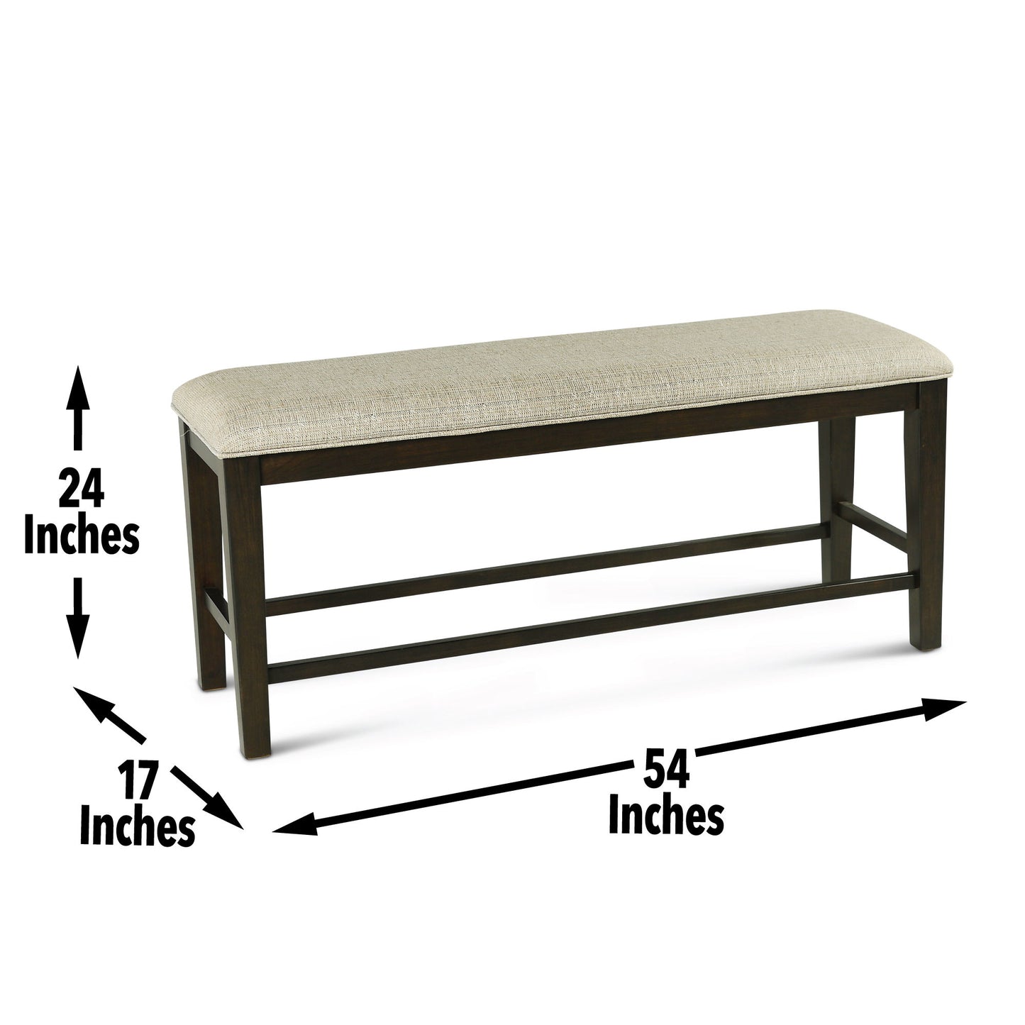 Halle - Counter Bench - Dark Brown - Hornell Furniture Outlet