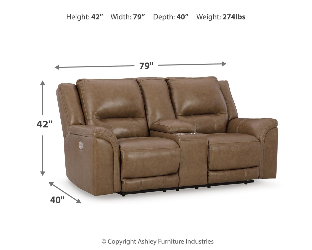 Trasimeno - Power Reclining Loveseat With Console - Hornell Furniture Outlet