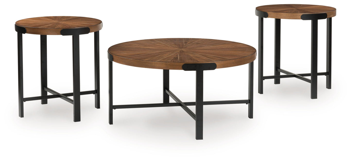 Crosstrail - Brown - Occasional Table Set (Set of 3) - Hornell Furniture Outlet