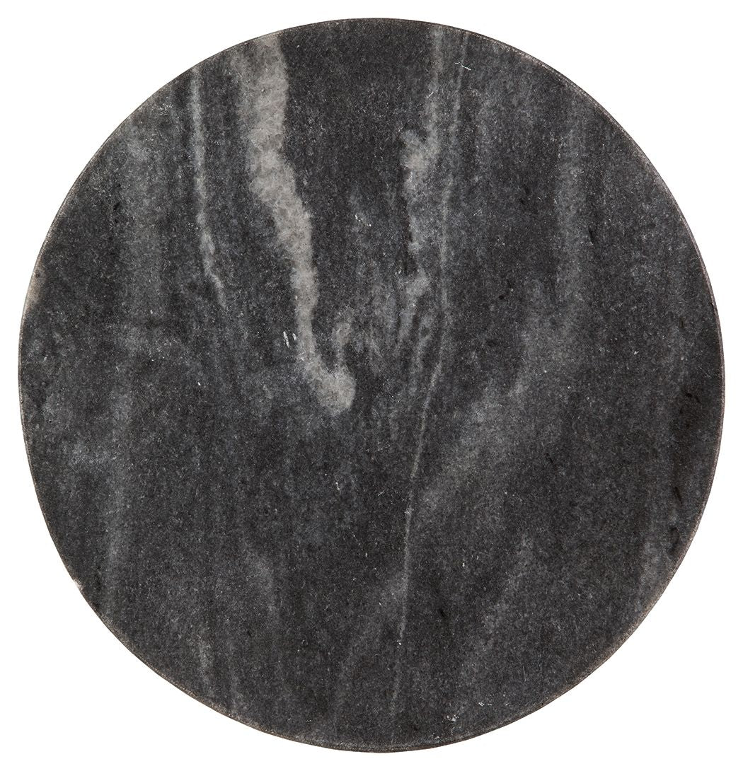 Caramont - Black / White / Gold Finish - Accent Table with White Base - Hornell Furniture Outlet