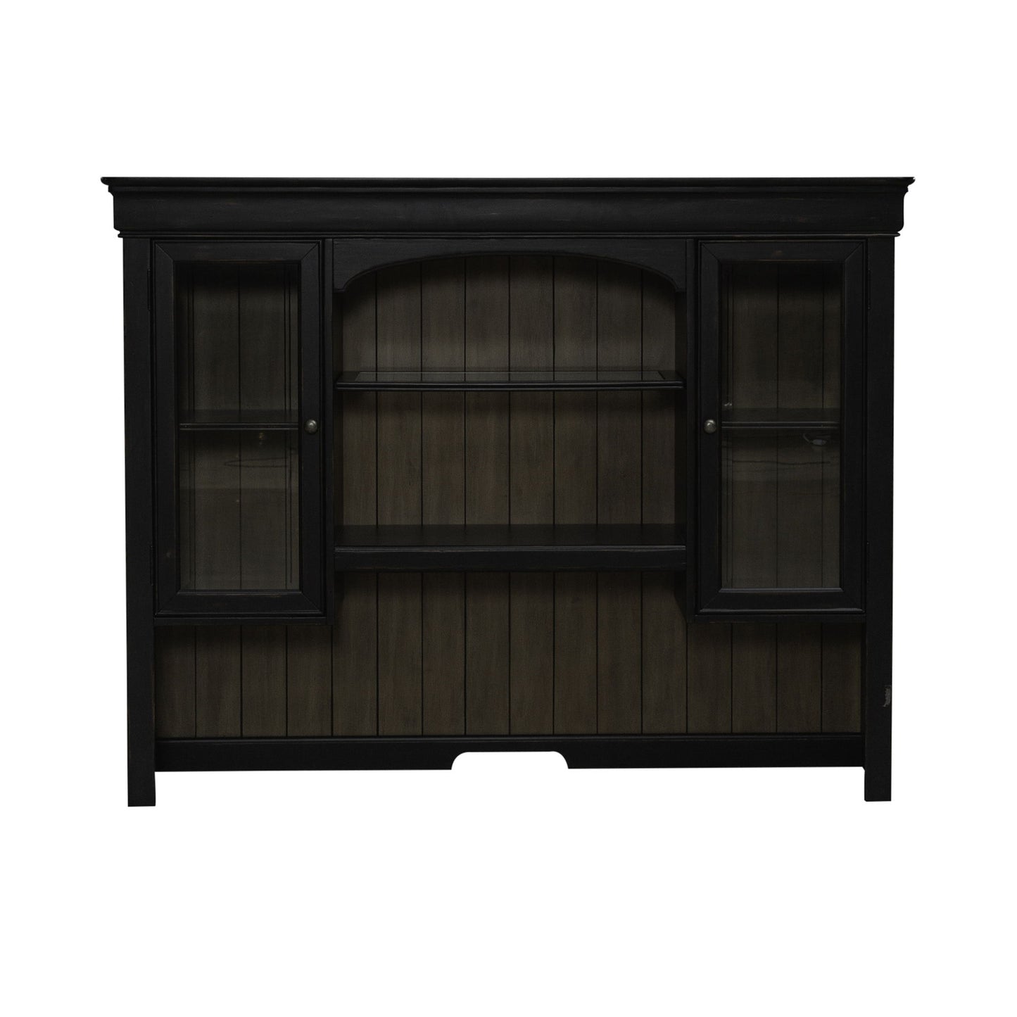 Meritage - Jr Executive Credenza Hutch - Aged Charcoal - Hornell Furniture Outlet